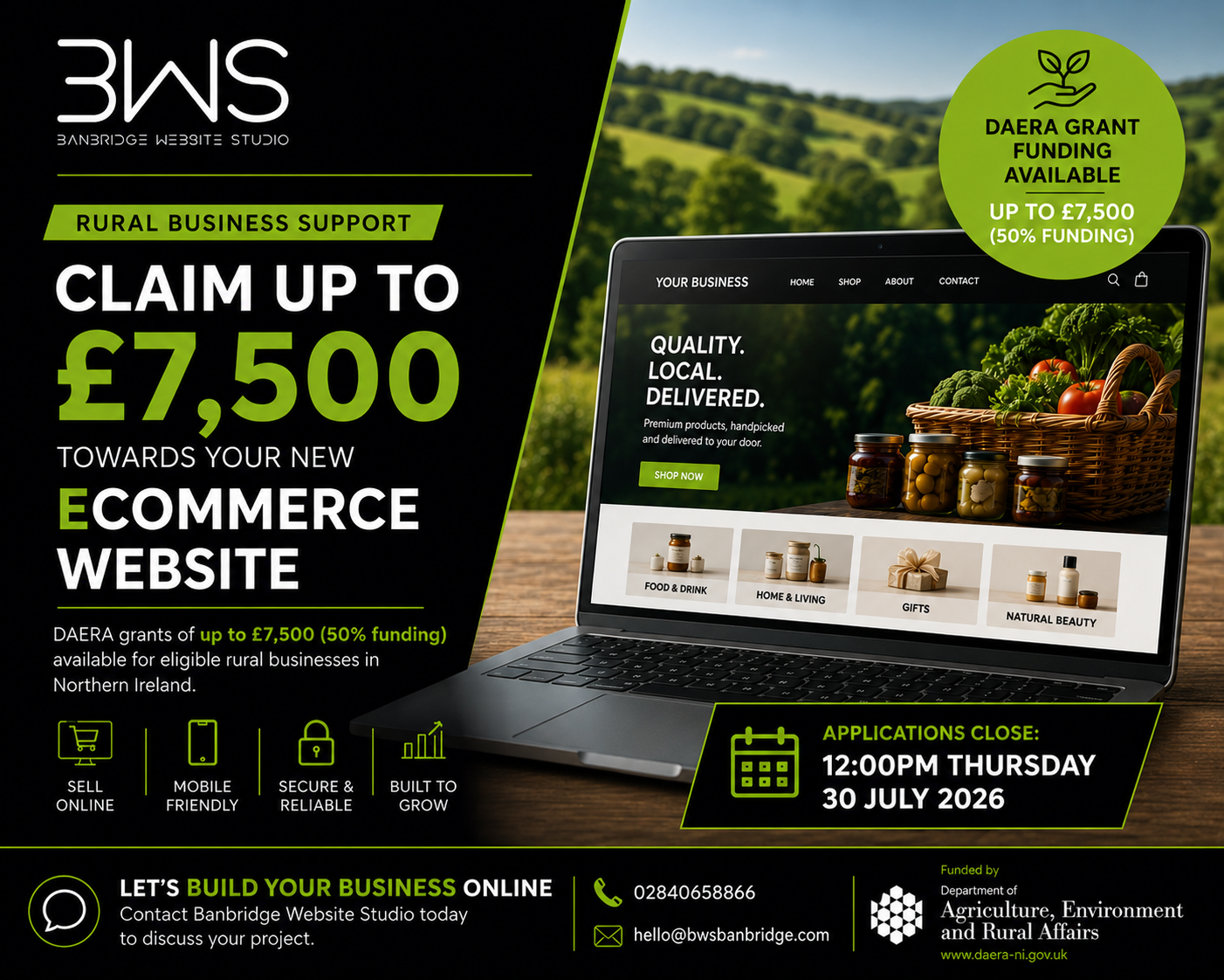 Rural Businesses Can Now Claim Up to £7,500 Towards a New eCommerce Website