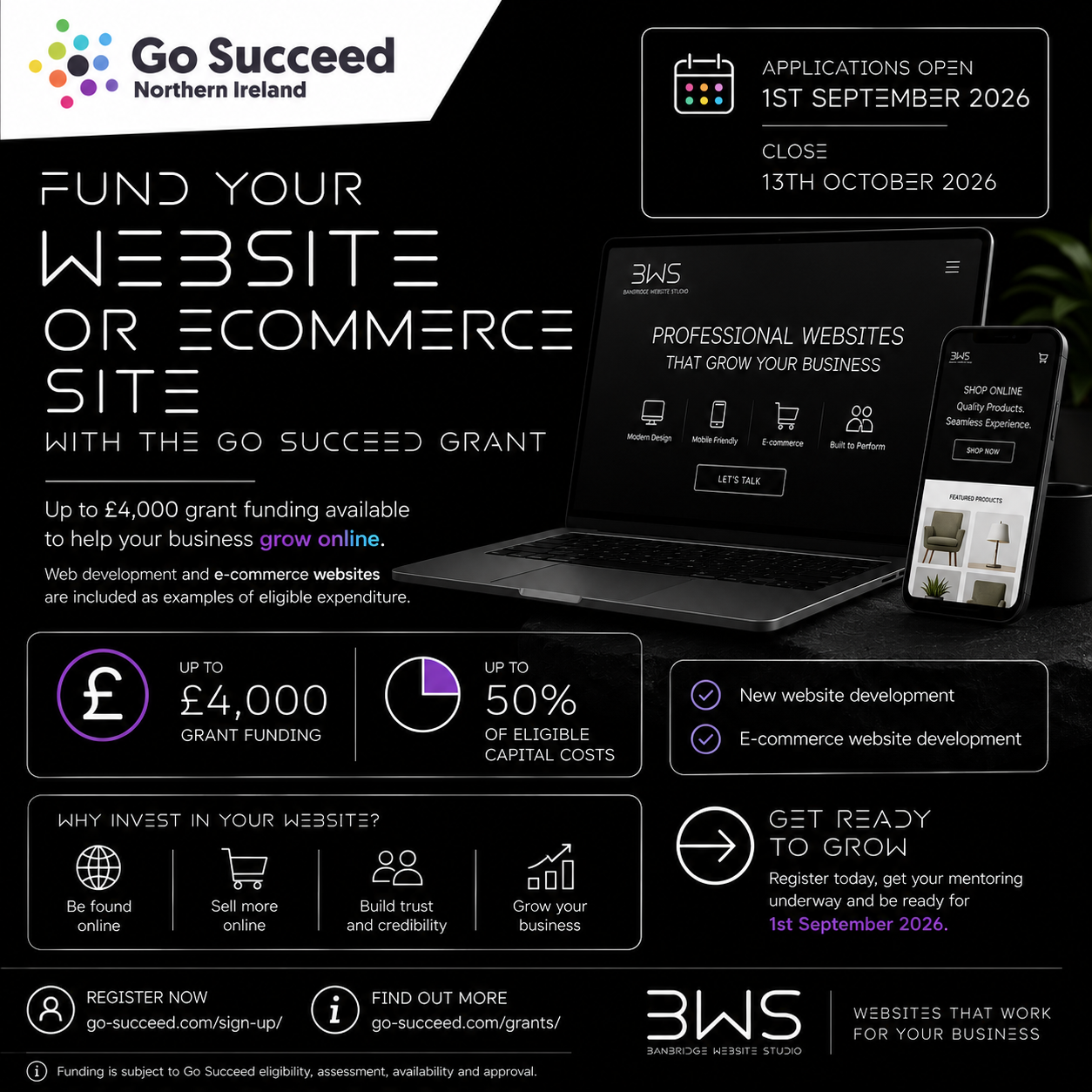 Go Succeed Grant 2026: Up to £4,000 for a New Website